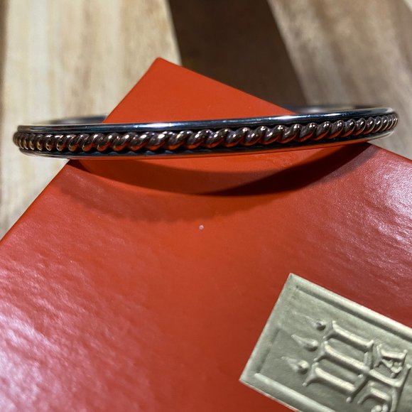 Twisted Bronze & Silver Bangle - Picture 1 of 3